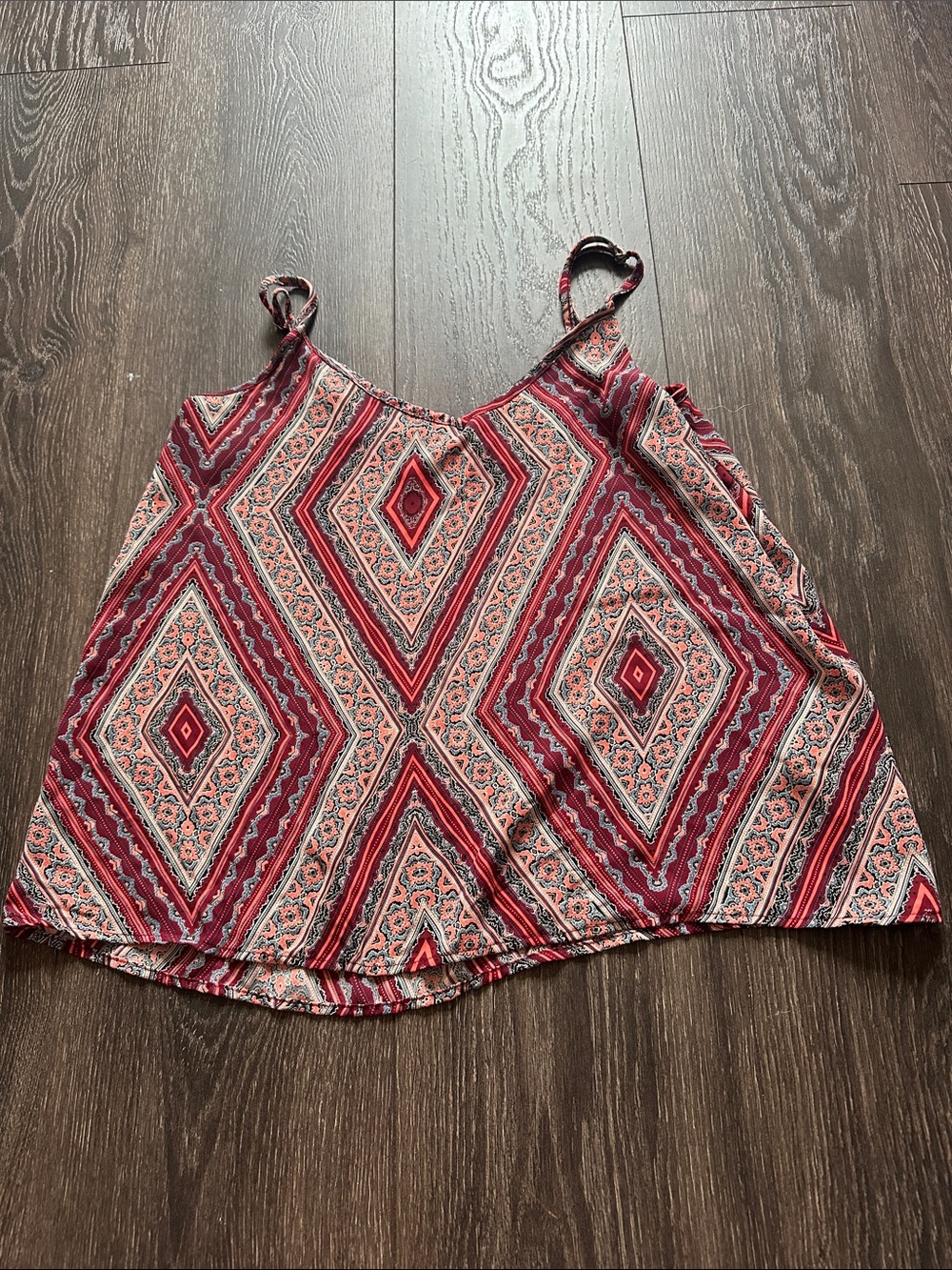 Hollister Red Diamond-Print Spaghetti Strap Cami